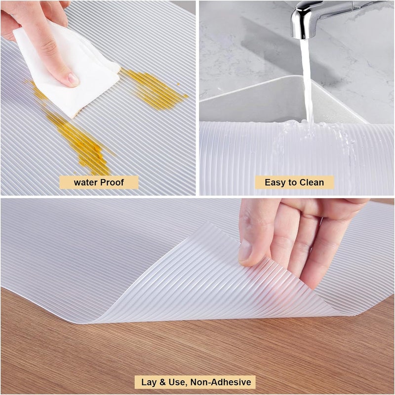 TEZZ 2 Rolls Shelf Liners, 16 Inches x 20 FEET Non-Slip Kitchen Cabinet Liner, Washable Oil-Proof Non-Adhesive Contact Paper for Kitchen Drawer, Cabinet, Shelves, Refrigerator, Storage, Desks, coutertops - Image 3
